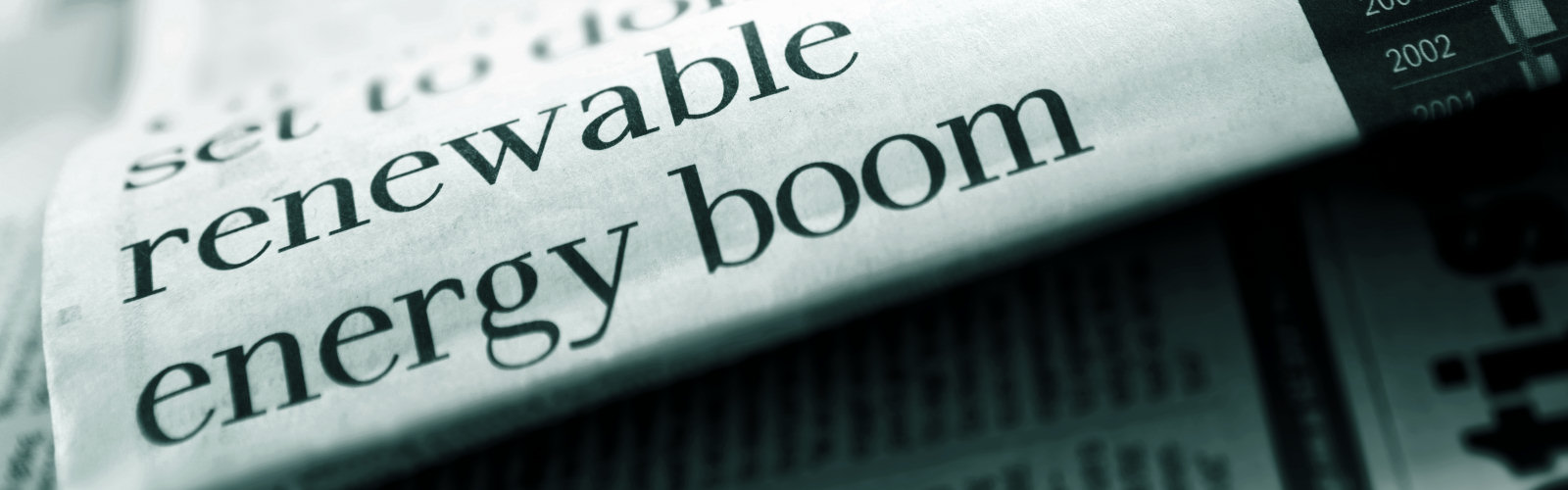 Green energy boom, newspaper headline UK